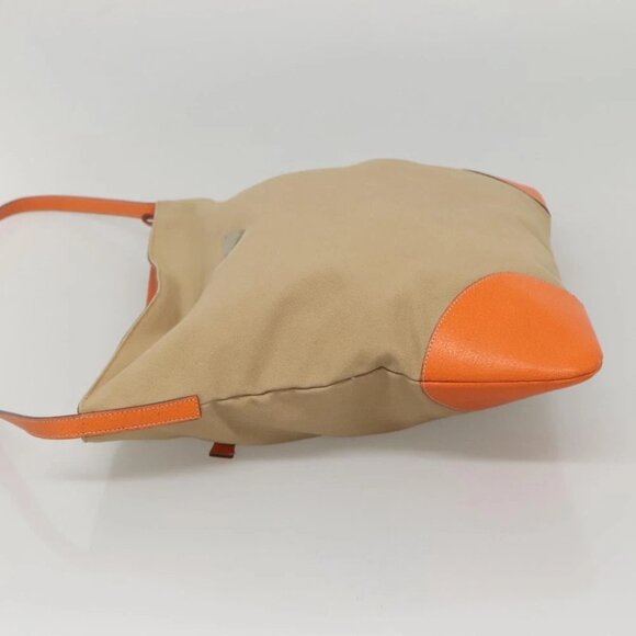 PRADA Tote Bag Canvas Beige Silver Auth 117799 - Picture 7 of 16